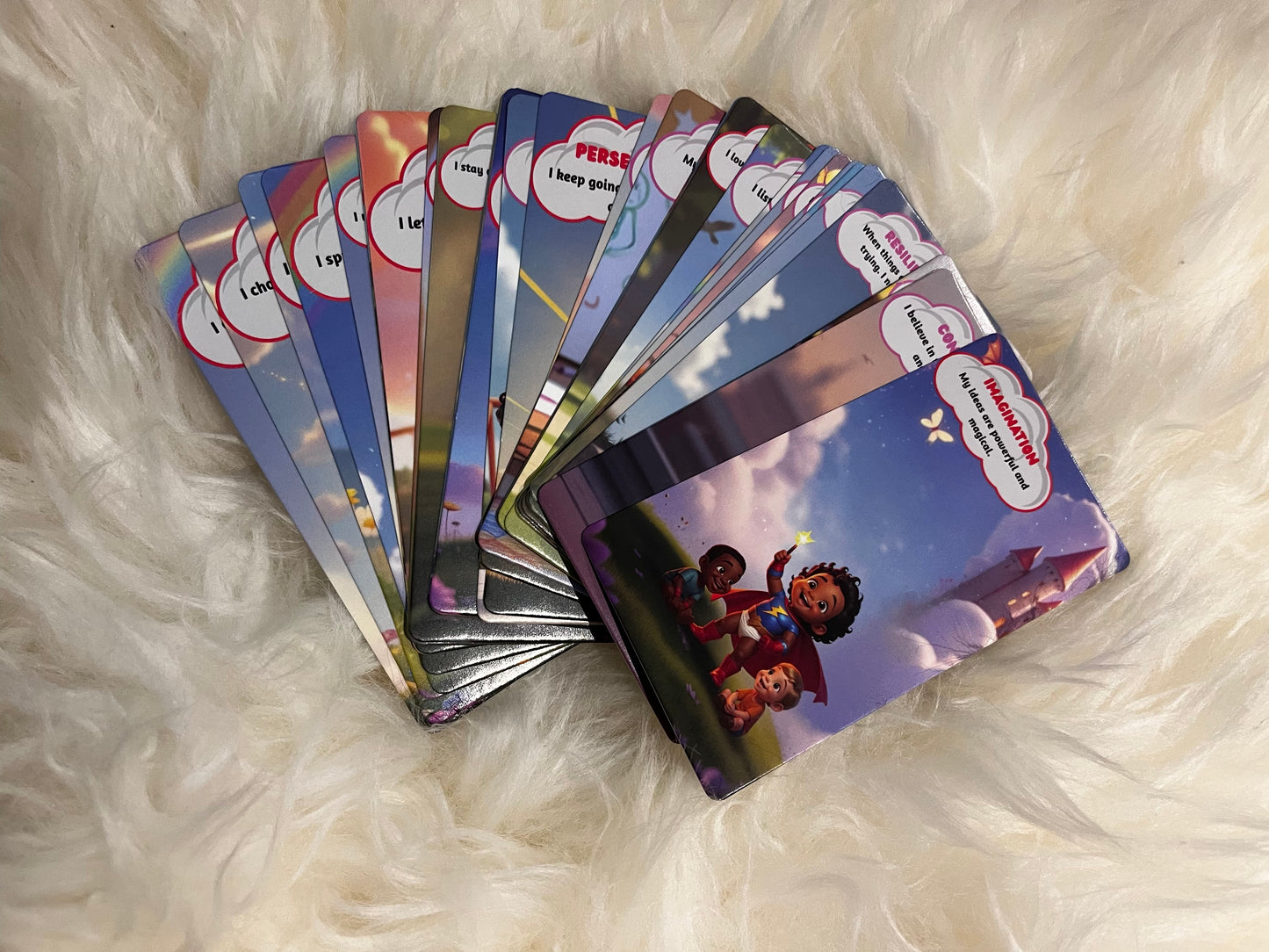 Affirmation Cards for Kids - Unleash Your Superpowers featuring Affirmation Boy & Girl