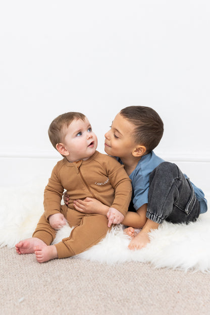 100% Organic Cotton Baby onesie with I AM LOVED Affirmation Embroidery