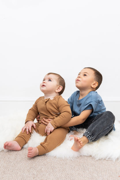 100% Organic Cotton Baby onesie with I AM LOVED Affirmation Embroidery