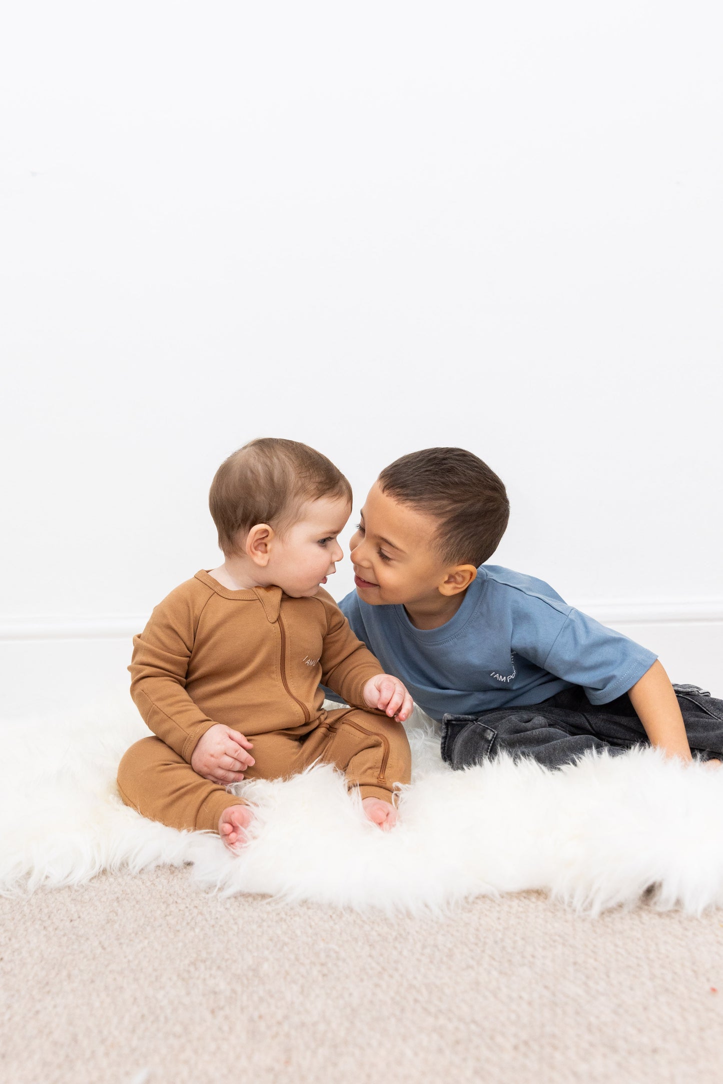 100% Organic Cotton Toddler T-Shirts with I AM POWERFUL Affirmation Embroidery