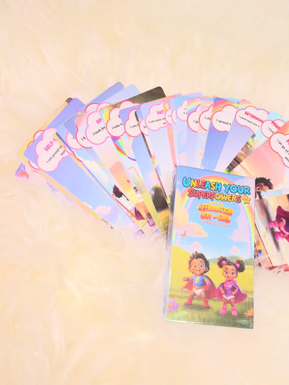 Affirmation Cards for Kids - Unleash Your Superpowers featuring Affirmation Boy & Girl